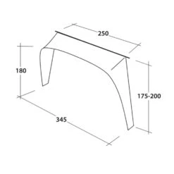 Outwell Lounge Vehicle Connector L -Vango Camping Shop 111356 lounge vehicle connector l drawing perspective2