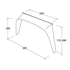 Outwell Lounge Vehicle Connector XL (175-200cm) -Vango Camping Shop 111357 lounge vehicle connector xl drawing perspective2