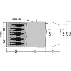 Outwell Phoenix 5 Tent (2025) 21 Outwell Phoenix 5 Tent (2025) -Vango Camping Shop 111461 phoenix 5 drawing floorplan3