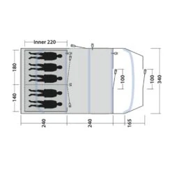 Outwell Tennessee 5 Air Tent (2025) -Vango Camping Shop 111469 tennessee 5 air drawing floorplan3