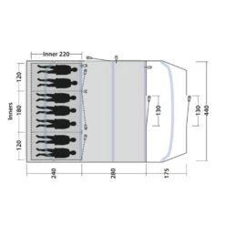 Outwell Tennessee 7 Air Tent (2025) 19 Outwell Tennessee 7 Air Tent (2025) -Vango Camping Shop 111471 tennessee 7 air drawing floorplan3