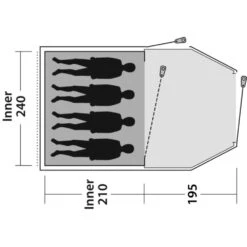 Outwell Earth 4 Plus Tent 16 Outwell Earth 4 Plus Tent -Vango Camping Shop 111485 earth 4 plus drawing floorplan3