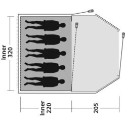 Outwell Earth 5 Plus Tent 16 Outwell Earth 5 Plus Tent -Vango Camping Shop 111486 earth 5 plus drawing floorplan3