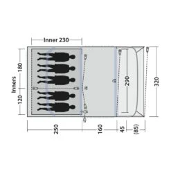 Outwell Flagstaff 5 Air Tent (2025) 20 Outwell Flagstaff 5 Air Tent (2025) -Vango Camping Shop 111488 flagstaff 5 air drawing floorplan3