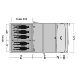 Outwell Florida 5 Air Tent (2025) 15 Outwell Florida 5 Air Tent (2025) -Vango Camping Shop 111489 florida 5 air drawing floorplan3