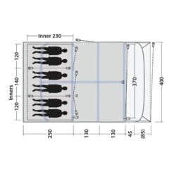 Outwell Alabama 6 Air TC Tent (2025) 17 Outwell Alabama 6 Air TC Tent (2025) -Vango Camping Shop 111494 alabama 6 air tc drawing floorplan3