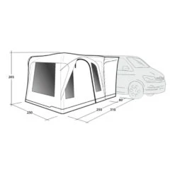 Outwell Daytona Air Awning (175-200cm) (2025) -Vango Camping Shop 111501 daytona air drawing perspective2