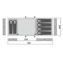 Easy Camp Leka Twin 6 Tent (2025) 15 Easy Camp Leka Twin 6 Tent (2025) -Vango Camping Shop 120492 leka twin 6 drawing floorplan3