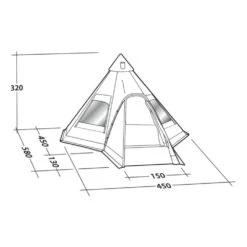 Robens Kiowa Tipi Tent (2024) -Vango Camping Shop 130188 kiowa drawing perspective2