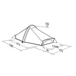 Robens Starlight 2 Exp Tent (2025) -Vango Camping Shop 130404 starlight 2 exp drawing perspective2