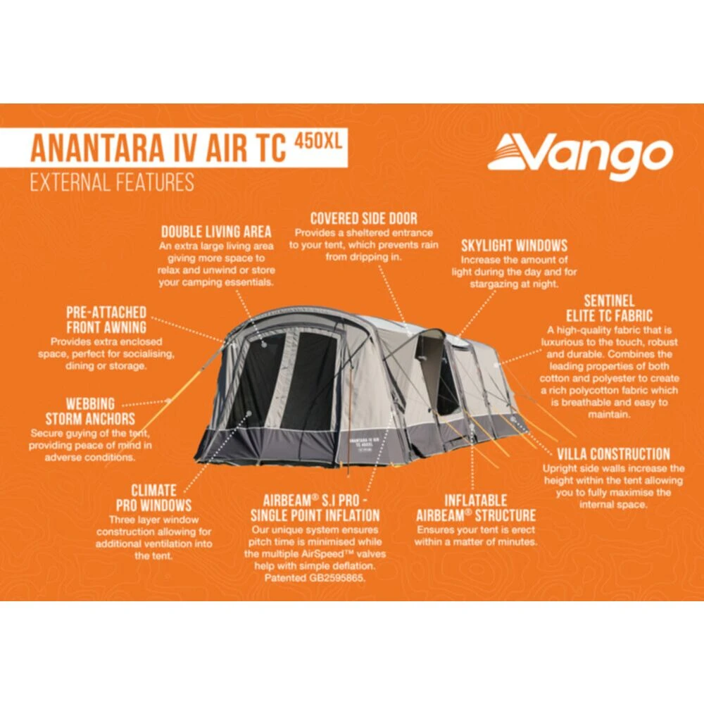 Vango Airbeam Vango Anantara IV TC 450XL Air Tent 14 Vango Airbeam Vango Anantara IV TC 450XL Air Tent - Image 12