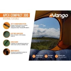 Vango Apex Compact 300 Tent (2025) -Vango Camping Shop apex compact 3002 lowres