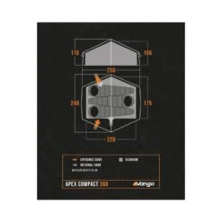 Vango Apex Compact 300 Tent (2025) -Vango Camping Shop apex compact 300 floorplan low res small