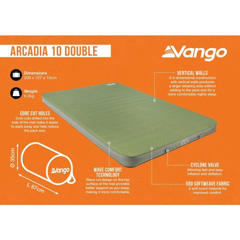 Vango Arcadia 10 Double Self Inflating Mat 9 Vango Arcadia 10 Double Self Inflating Mat - Image 7