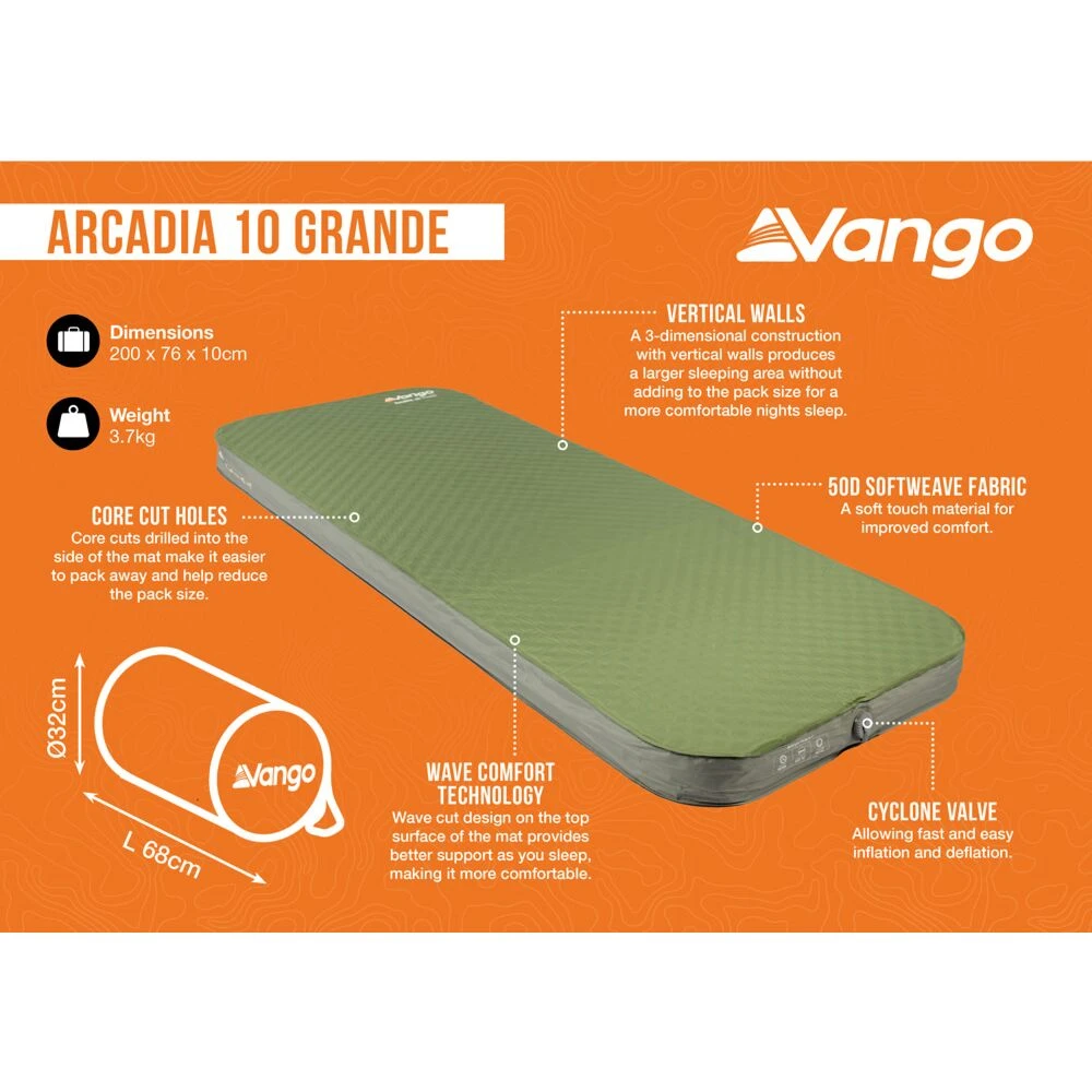 Vango Arcadia 10 Grande Self Inflating Mat 7 Vango Arcadia 10 Grande Self Inflating Mat - Image 5