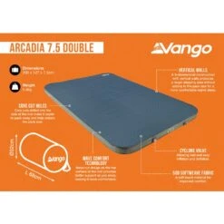 Vango Arcadia 7.5 Double Self Inflating Mat -Vango Camping Shop arcadia 7.5 double infographic lowres