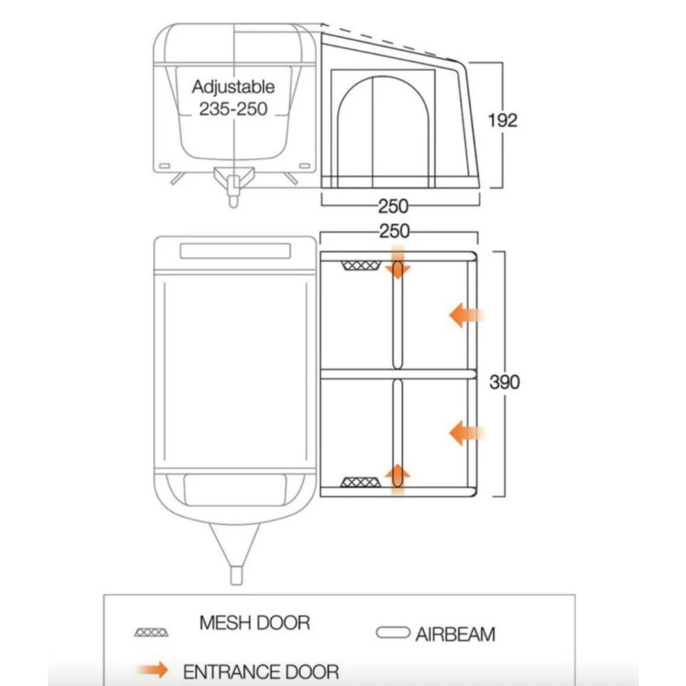 Vango Airbeam Vango Balletto Air 390 Elements Shield Caravan Awning (2024) 6 Vango Airbeam Vango Balletto Air 390 Elements Shield Caravan Awning (2024) - Image 4