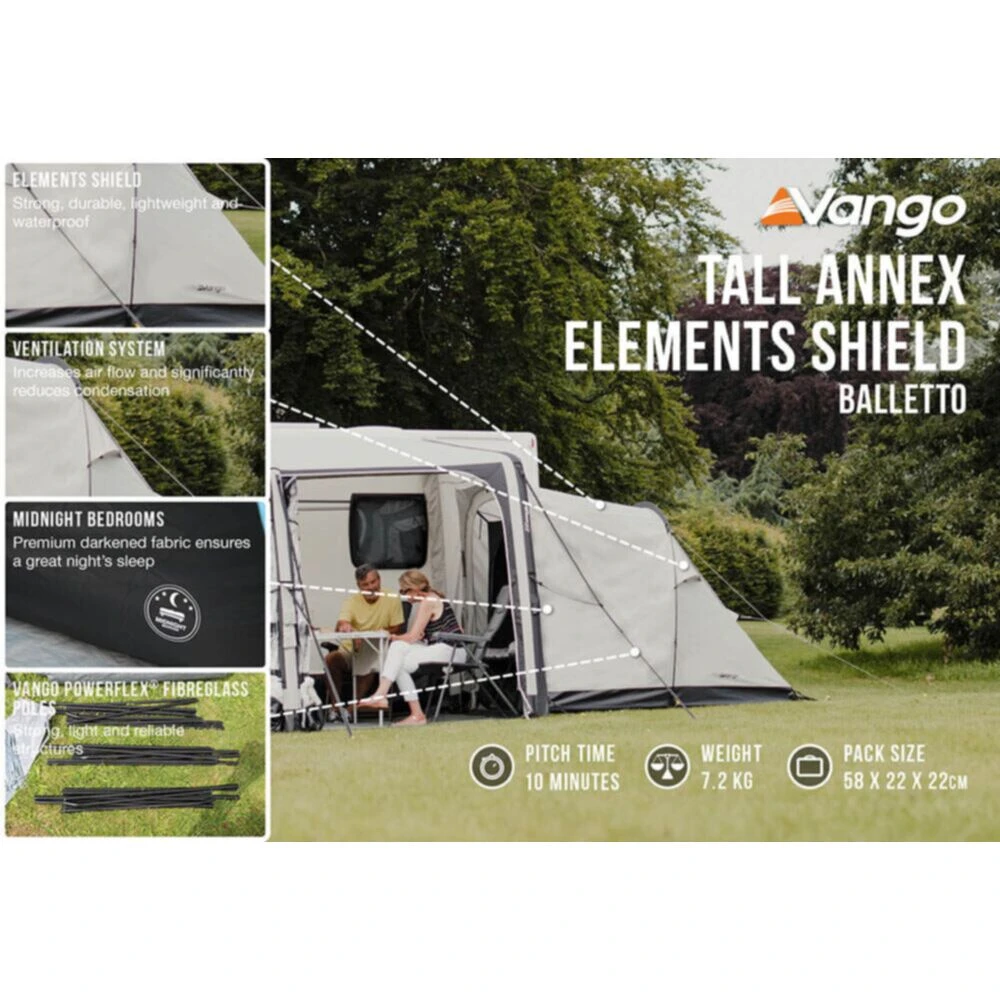 Vango Airbeam Vango Balletto Tall Annex Elements Shield 4 Vango Airbeam Vango Balletto Tall Annex Elements Shield - Image 2