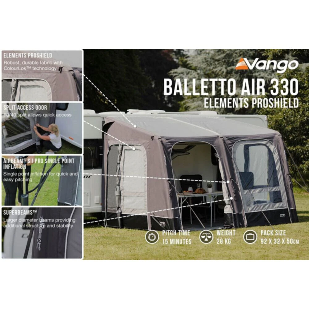Vango Airbeam Vango Balletto Air 330 Elements ProShield Caravan Awning (2024) 8 Vango Airbeam Vango Balletto Air 330 Elements ProShield Caravan Awning (2024) - Image 6
