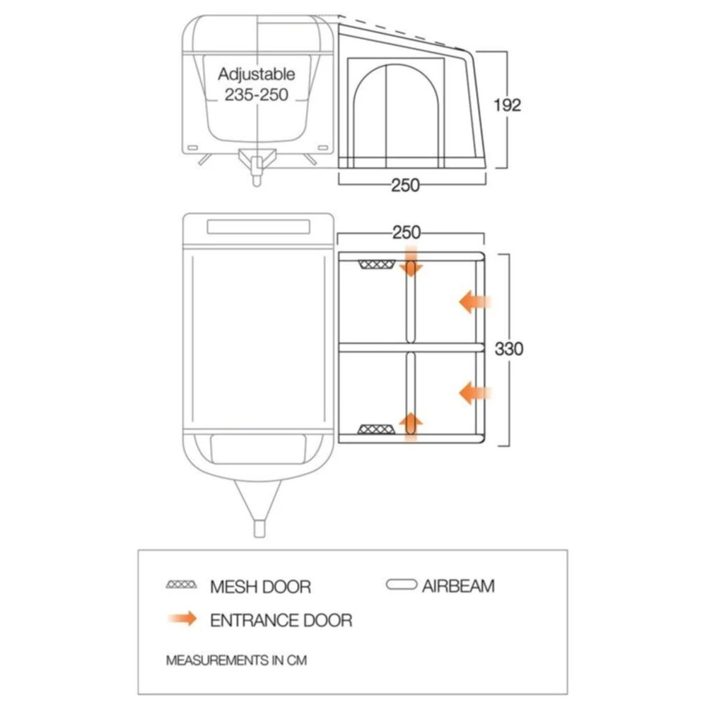 Vango Airbeam Vango Balletto Air 330 Elements ProShield Caravan Awning (2024) 5 Vango Airbeam Vango Balletto Air 330 Elements ProShield Caravan Awning (2024) - Image 3