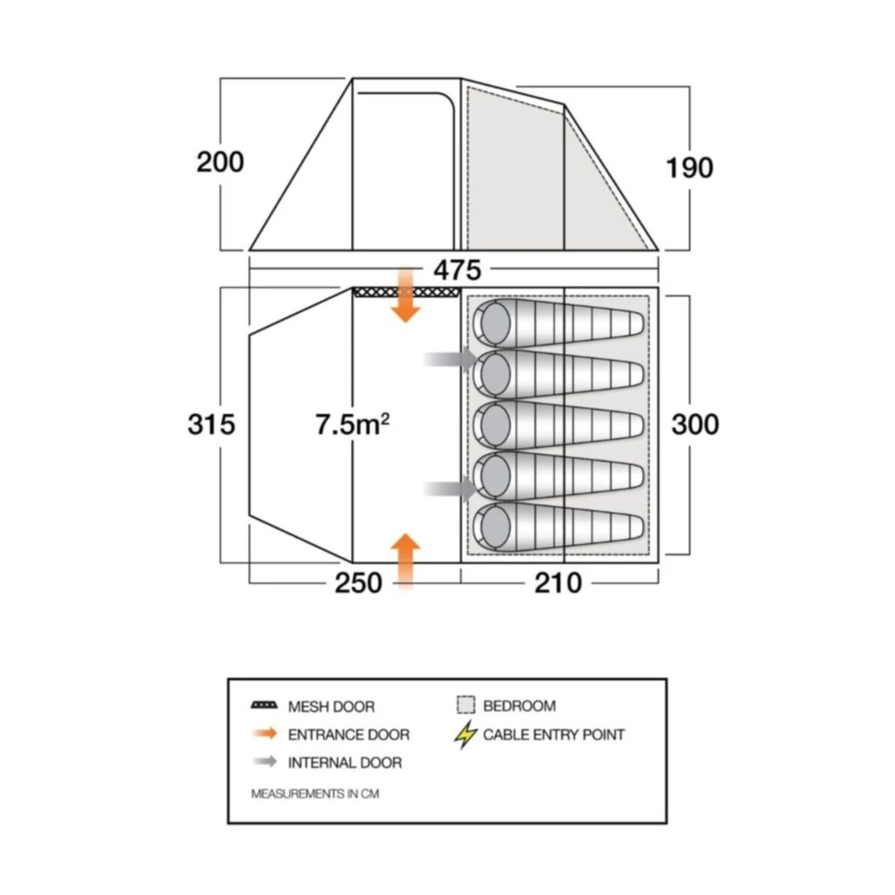 Vango Beta 550xl Tent (Mineral Green) 4 Vango Beta 550xl Tent (Mineral Green) - Image 2