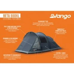 Vango Beta 550xl Tent (Deep Blue) (2025) -Vango Camping Shop beta 550xl infographic lowres
