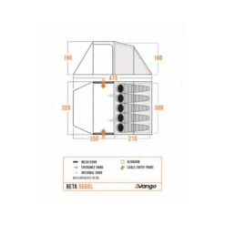 Vango Beta 550xl Tent (Deep Blue) (2025) -Vango Camping Shop beta 550xl floorplan low res small