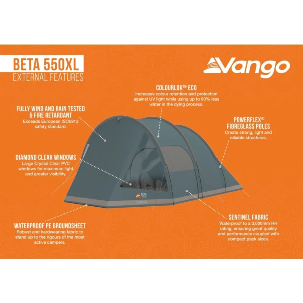 Vango Beta 550xl Tent (Mineral Green) 8 Vango Beta 550xl Tent (Mineral Green) - Image 6