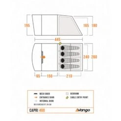 Vango Capri 400 Tent (2025) -Vango Camping Shop capri 400 floorplan low res