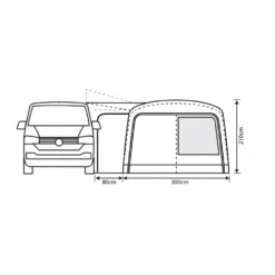 Outdoor Revolution Cayman Combo Air Mid Driveaway Awning (210-255cm) -Vango Camping Shop cayman combo 2