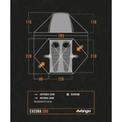 Vango Exedra 200 Tent (2025) 24 Vango Exedra 200 Tent (2025) -Vango Camping Shop exedra 200 floorplan low res