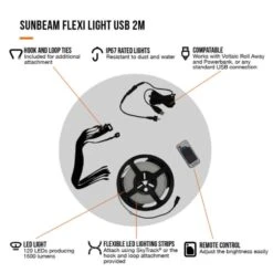 Vango Sunbeam Flexi Light 2m (USB) 10 Vango Sunbeam Flexi Light 2m (USB) -Vango Camping Shop family essentials infographicscall outs5