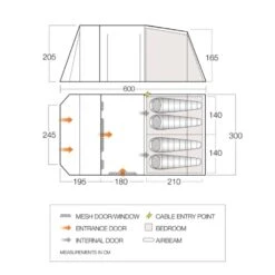 Vango Lismore TC 450 Poled Tent Package (incl Footprint) 13 Vango Lismore TC 450 Poled Tent Package (incl Footprint) -Vango Camping Shop floorplan lismore tc 450