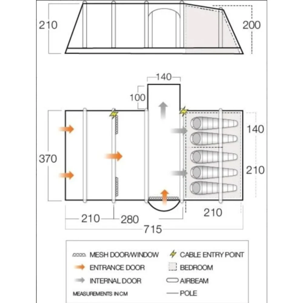 Vango Airbeam Vango Rome II Air 550XL Tent Package (incl Footprint) 6 Vango Airbeam Vango Rome II Air 550XL Tent Package (incl Footprint) - Image 4