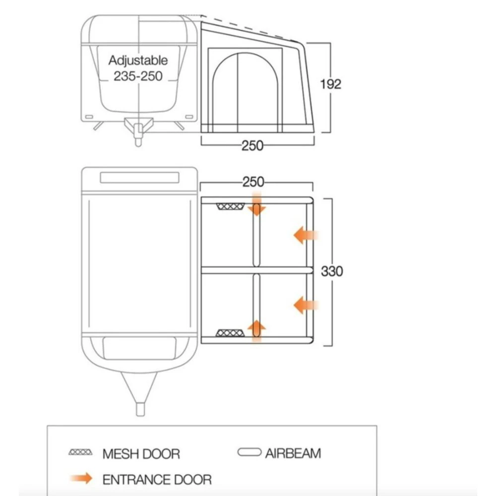 Vango Airbeam Vango Balletto Air 330 Elements Shield Caravan Awning (2024) 4 Vango Airbeam Vango Balletto Air 330 Elements Shield Caravan Awning (2024) - Image 2