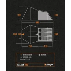 Vango Galaxy 300 Tent (2025) -Vango Camping Shop galaxy 300 floorplan low res