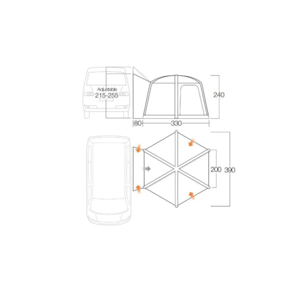 Vango Airbeam Vango Hexaway Pro Air Mid Awning 4 Vango Airbeam Vango Hexaway Pro Air Mid Awning - Image 2