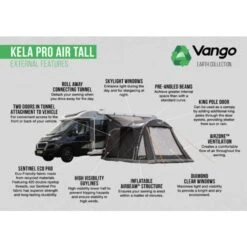 Vango Airbeam Vango Kela Pro Air Awning Tall -Vango Camping Shop kela pro air tall 1