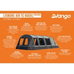 Vango Airbeam Vango Lismore TC Air 600XL Tent Package (incl Footprint) -Vango Camping Shop lismore air tc 600xl package