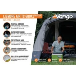 Vango Airbeam Vango Lismore TC Air 600XL Tent Package (incl Footprint) -Vango Camping Shop lismore air tc 600xl package2