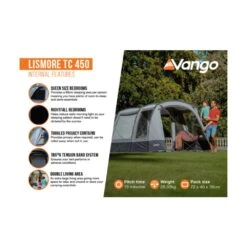 Vango Lismore TC 450 Poled Tent Package (incl Footprint) 15 Vango Lismore TC 450 Poled Tent Package (incl Footprint) -Vango Camping Shop lismore tc 450 infographic2