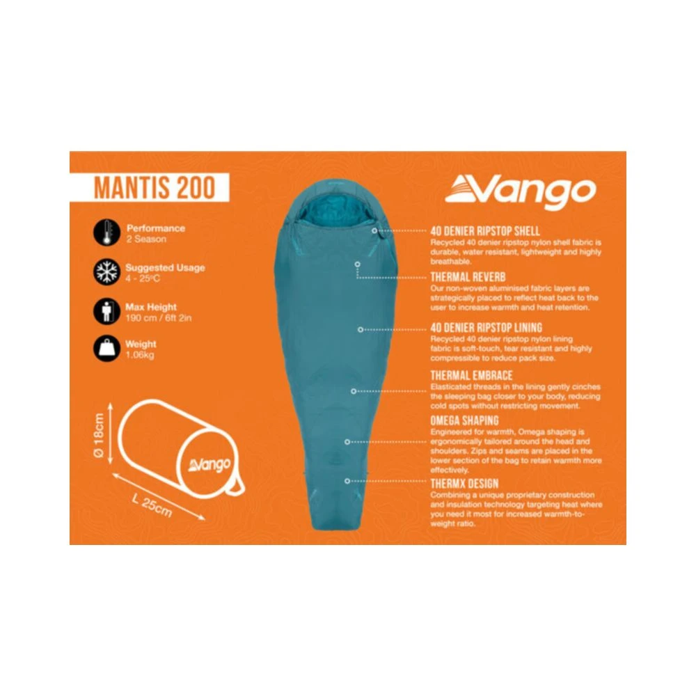 Vango Mantis 200 Sleeping Bag 4 Vango Mantis 200 Sleeping Bag - Image 2