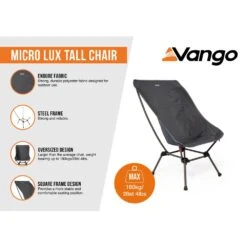 Vango Micro Lux Tall Chair (India Ink) 12 Vango Micro Lux Tall Chair (India Ink) -Vango Camping Shop micro lux tall chair india ink infographic lowres