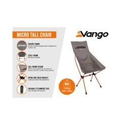 Vango Micro Tall Chair -Vango Camping Shop micro tall chair excalibur infographic lowres small