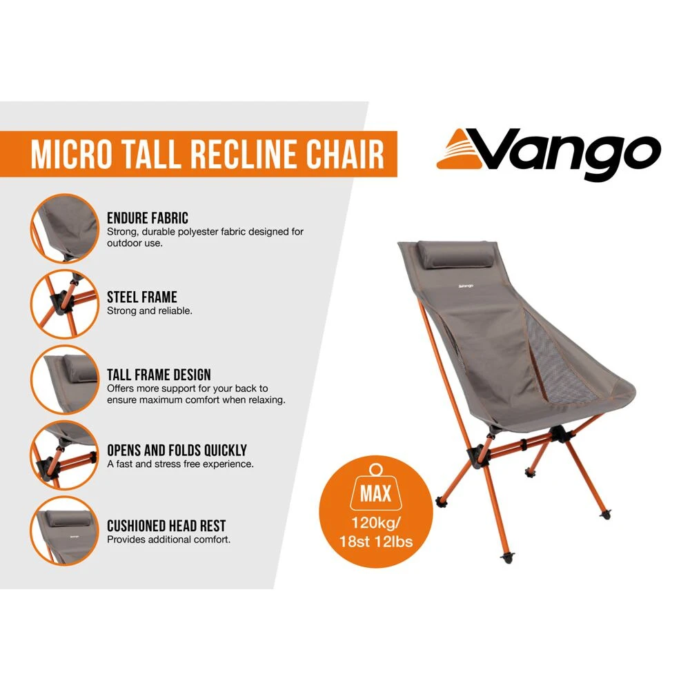 Vango Micro Tall Recline Chair (Excalibur) 7 Vango Micro Tall Recline Chair (Excalibur) - Image 5