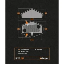 Vango Nevis 200 Tent (2025) 15 Vango Nevis 200 Tent (2025) -Vango Camping Shop nevis 200 floorplan low res 1