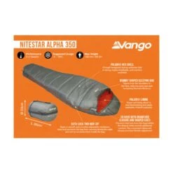 Vango Nitestar Alpha 350 Sleeping Bag (Fog) 15 Vango Nitestar Alpha 350 Sleeping Bag (Fog) -Vango Camping Shop nitestar 350 infographic