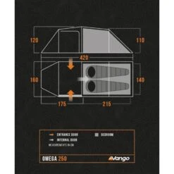 Vango Omega 250 Tent (2025) 17 Vango Omega 250 Tent (2025) -Vango Camping Shop omega 250 floorplan low res