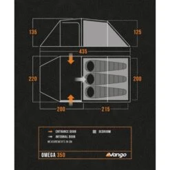 Vango Omega 350 Tent (2025) 14 Vango Omega 350 Tent (2025) -Vango Camping Shop omega 350 floorplan low res