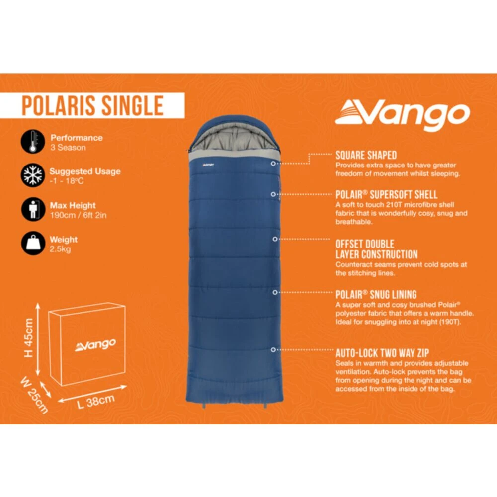 Vango Polaris Single Sleeping Bag 14 Vango Polaris Single Sleeping Bag - Image 12